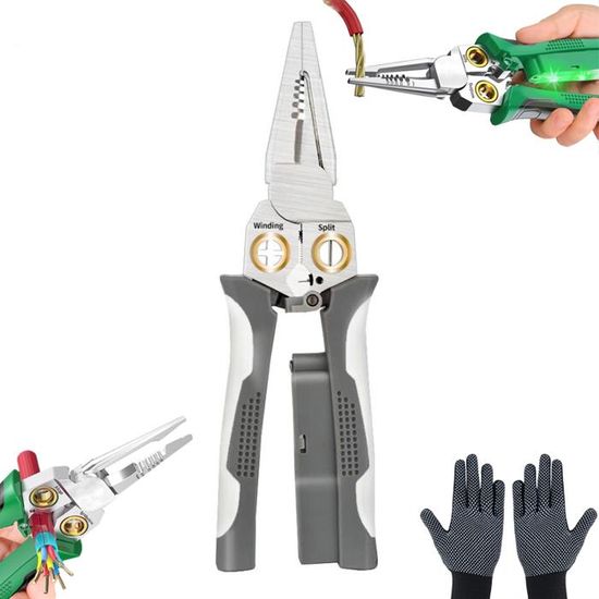 Pince à dénuder multifonction 8 en 1 en acier inoxydable pour couper les câbles Pince à dénuder multifonction 8 en 1 en acier inoxydable pour couper les câbles