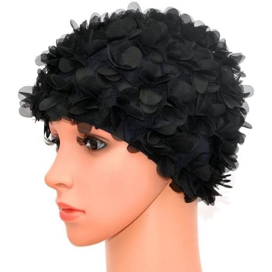 Bonnet De Bain En Dentelle Pour Femme - Style Rétro Vintage Pétales De Fleur - Medifier