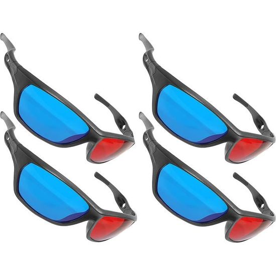 Lunettes 3D En Carton Anaglyphe Rouge/Cyan - Pour Films, Jeux Vidéo Et Images 3D (Pliables)