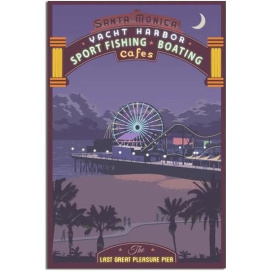 Orlaybar Aimant Réfrigérateur 3D - Santa Monica California (CA) - Fabriqué Main En MDF - 7,6-10,2 Cm - Souvenir Voyage USA