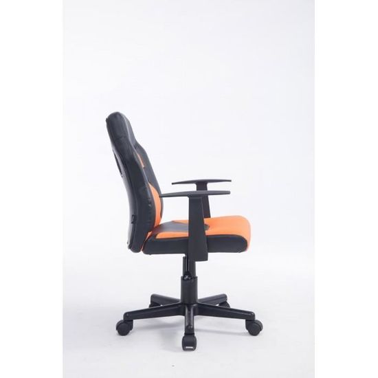 Admirable Chaise de bureau enfant collection Vaduz couleur noir / orange