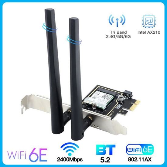 Adaptateur WiFi 6E USB 3.0 5400 Mbps - Double Bande, Antenne Externe, Plug & Play Pour PC/ordinateur Portable