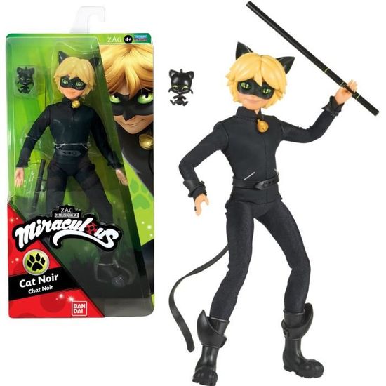 Miraculous - Poupée mannequin 26 cm Chat Noir - BANDAI - Cdiscount Jeux -  Jouets