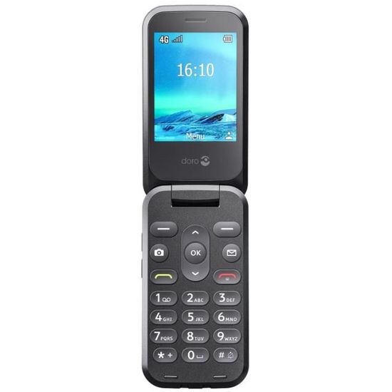 Téléphone portable à clapet séniors Doro 2820 - DAS faible - 2,8" - Micro SIM - Noir