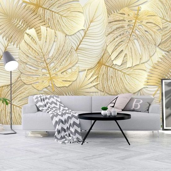 Plantes Feuilles Motifs Fond D'Écran Photo Effet 3D Papier Peint ...