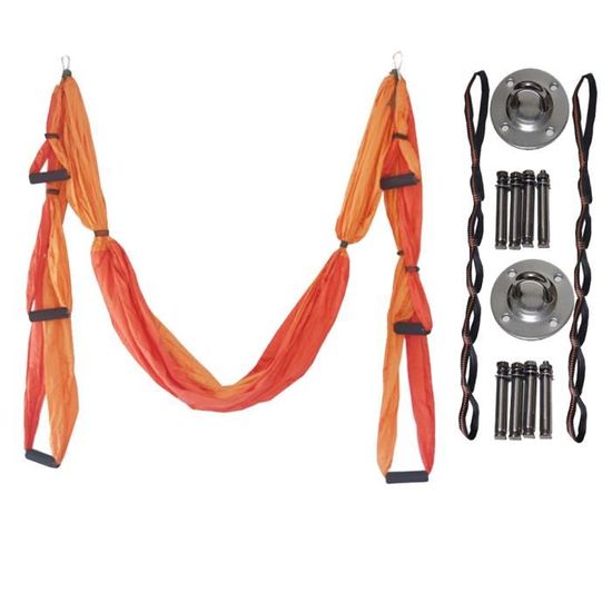 Hamac De Yoga Wellsem 5 M – Élastique, En Nylon, Pour Yoga Aérien Et Swing, Capacité 900 Kg, Avec 2 Chaînes Et Mousquetons – Bleu Ciel, Sensation De Vol