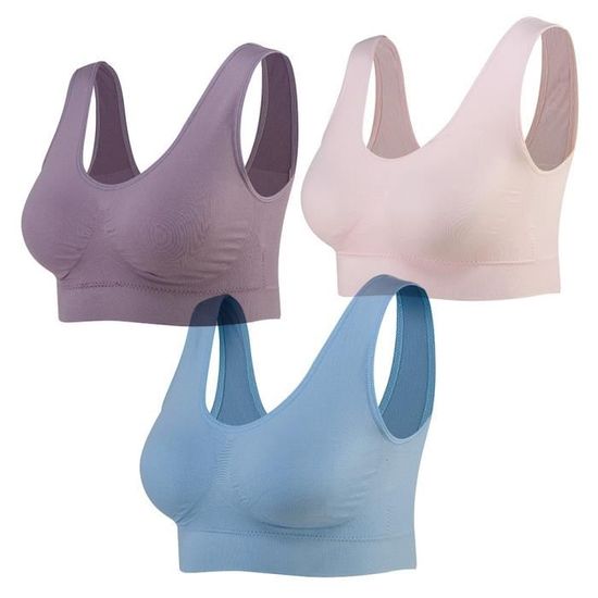 Vkkv Sport Brassiere Soutien Gorge Pour Femme Yoga Jogging Sans Couture Pour Dentelle Croix Sur Le Devant Fermeture Sur Le Cote Soutien Gorge De Yoga Sans Fil Gilet De Course Gymnase Haut De Sports