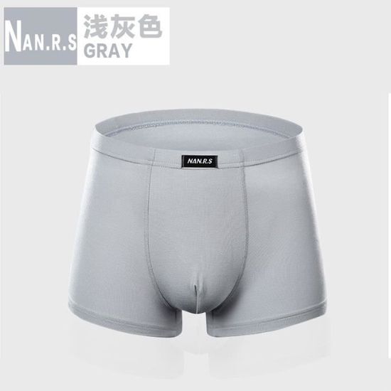 Caleçon,Caleçon en Fiber de bambou pour homme, sous vêtement respirant, culotte sexuelle, Boxer