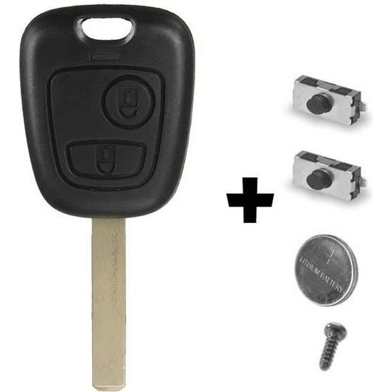 Coque De Clé (plip) De Remplacement Pour Peugeot 106, 206, 307, Etc. - NEUF Avec Pile Et Boutons