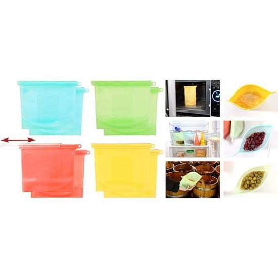 Lot De 8 Liens Alimentaires En Silicone Réutilisables – 20,5cm, Couleurs Assorties, Pour Ficeler Viandes, Légumes, Sacs