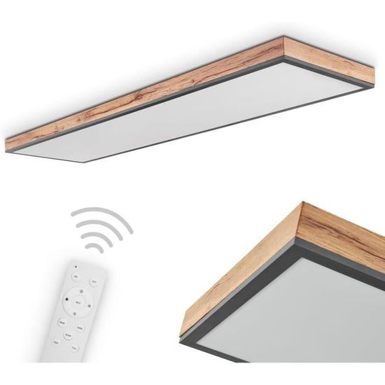 Ventilateur De Plafond Moscavide, Ventilateur En Métal/plastique Noir/imitation Bois/marron Avec