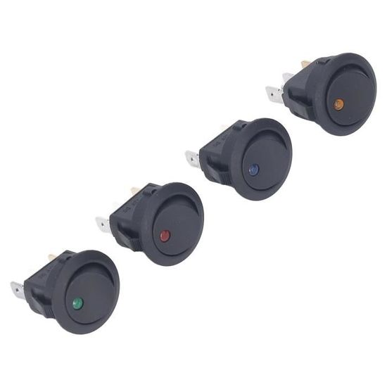 4 Interrupteurs à Bascule étanches Lumière Rouge - Interrupteur ON/OFF 16A 250V Pour Appareils électriques