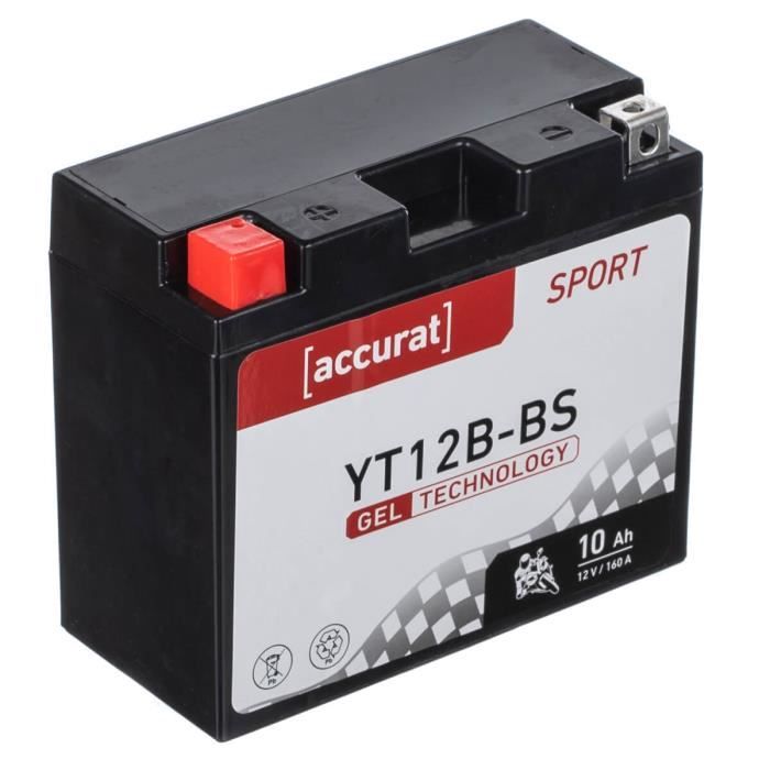 Batterie moto YT12B-BS 10Ah Gel Accurat 12V 160A 150 x 70 x 130 mm Quad