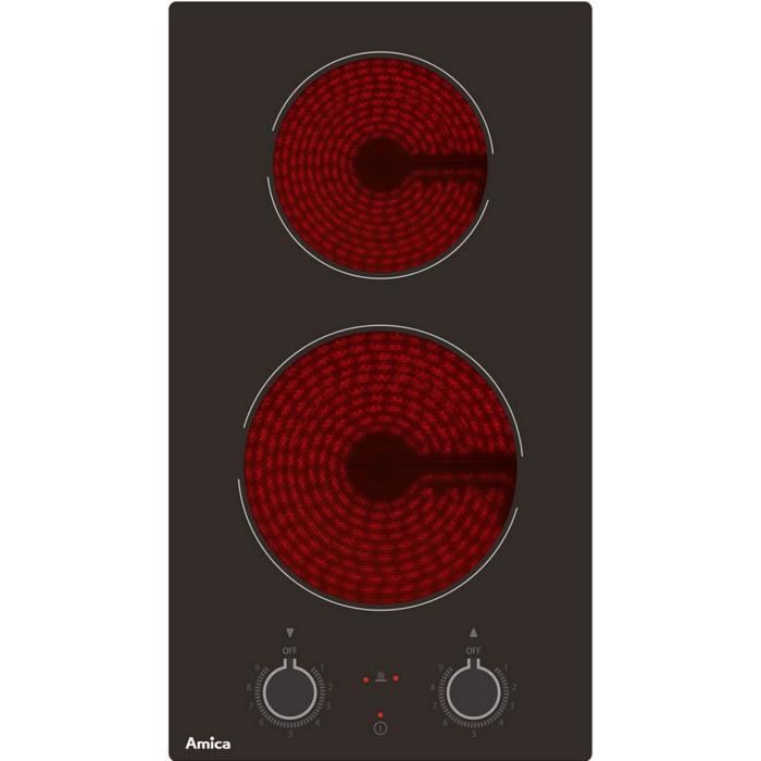 Amica - domino vitrocéramique 30cm 2900w noir - avm2520