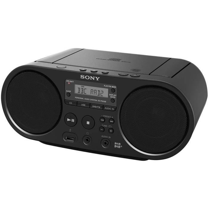 Sony ZS-PS55B DAB/DAB Fm CD Boombox Avec USB Playback - (Noir) B+