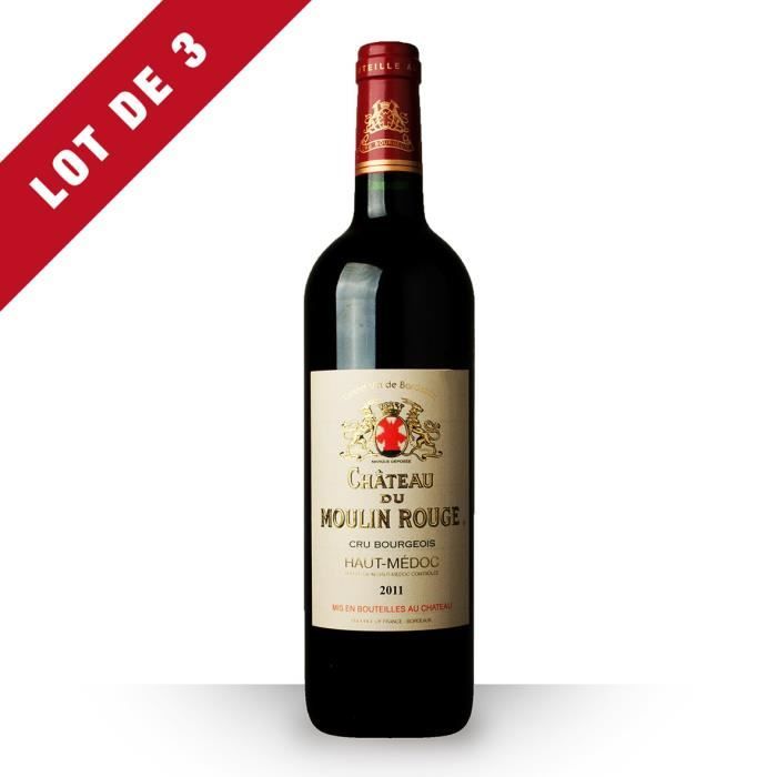 3X Château du Moulin Rouge Cru Bourgeois 2011 Rouge 75cl AOC Haut-Médoc - Vin Rouge