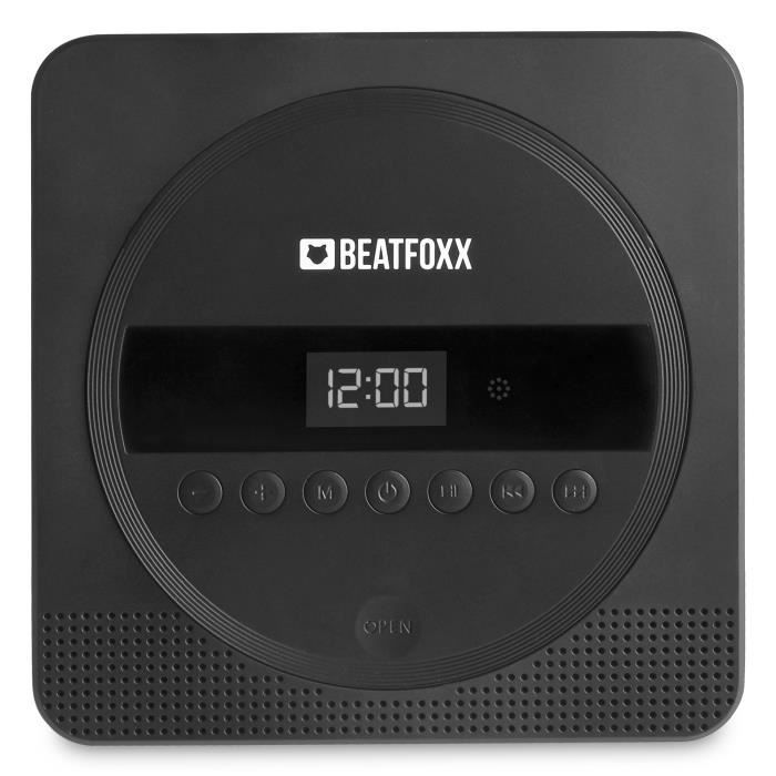 Beatfoxx MDVD Buddy Chaîne hi-fi portable avec lecteur DVD, Bluetooth et batterie rechargeable noir