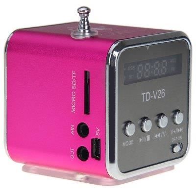 Mini Enceinte 4gb Rose MP3 USB MICRO SD FM