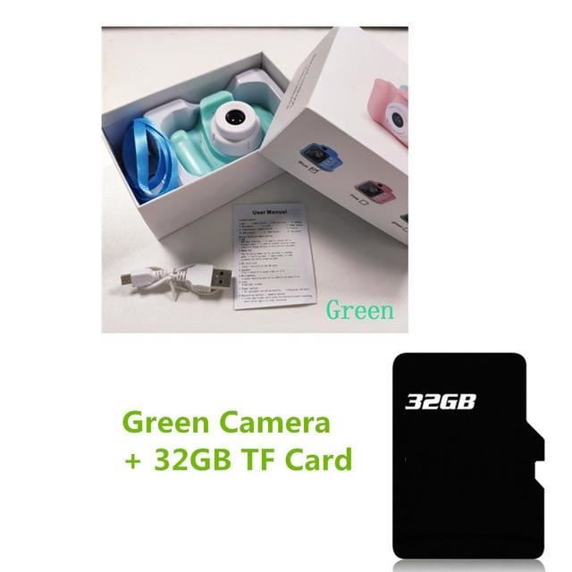 Appareil photo enfant,Appareil photo numérique pour enfants jouets pour enfants cadeaux d'anniversaire Mini - Type 32GB Green A