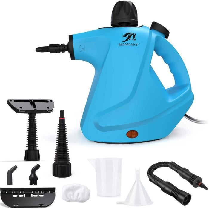 MLMLANT 450ML Nettoyeur Vapeur à Main, Portatif Portable Multi-Usage avec 9 Accessoires pour Enlever les Taches sur les Sols, Tapis,