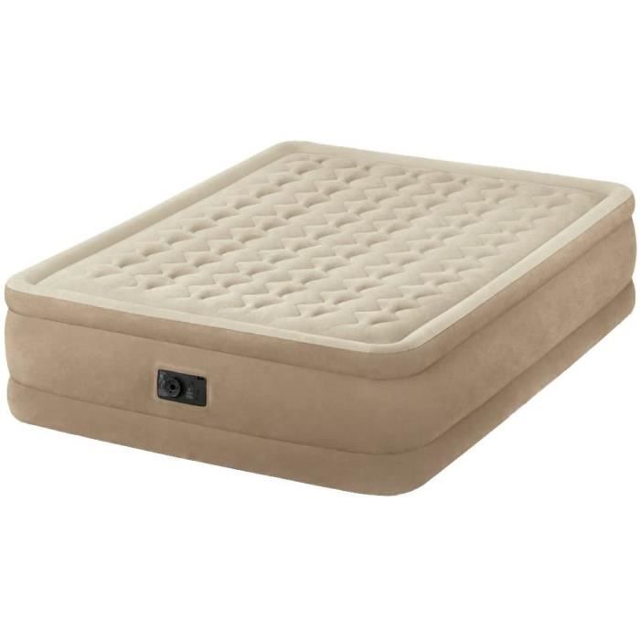 INTEX Matelas Gonflable Surélevé Fibre-Tech Ultra Plush Queen avec Pompe électrique Intégrée
