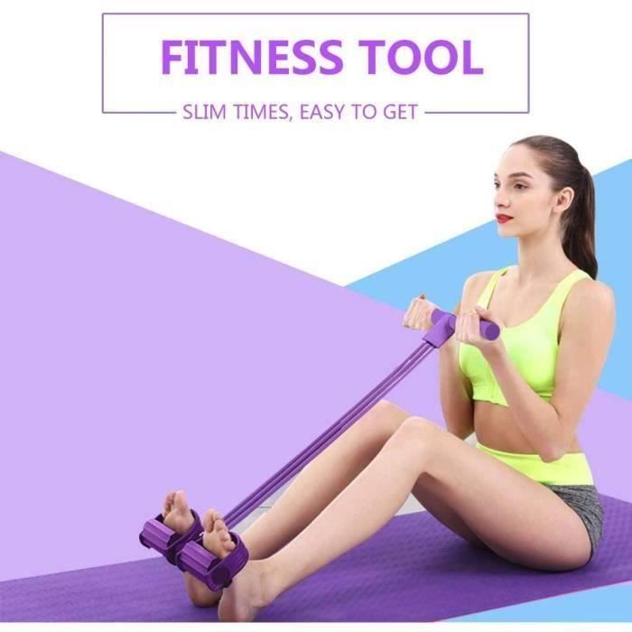 Lot de 4 Bandes de résistance Multifonction pour Exercices de Jambes, Yoga, Fitness, pédale de Traction pour Pieds Assis Musculation