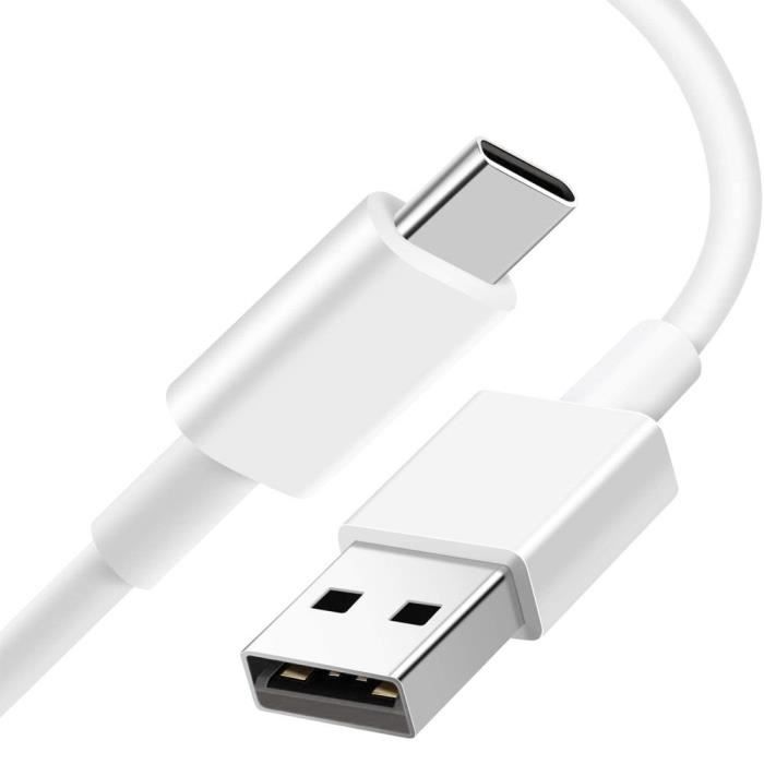 Câble Chargeur USB Type-C pour OPPO Find X5-X5 Lite-X5 Pro, Reno 6-6Pro - 1M Blanc