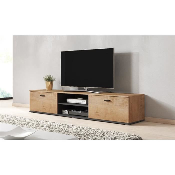 Meuble tv design SANO 180 CM - bois et gris