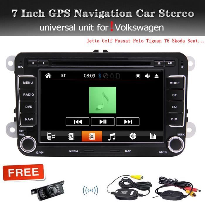 7 pouces à écran tactile capacitif stéréo de voiture radio pour VW Golf MK5 MK6 Passat Polo Jetta Caddy Tiguan Touran, Sharan T5 Sko