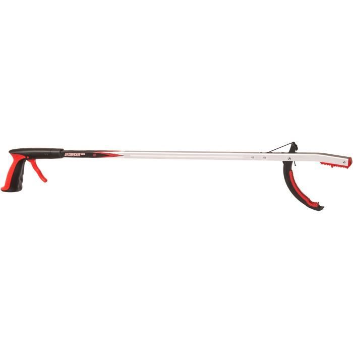 Pince à déchets LITTERPICKER PRO avec machoire inférieure mobile, poignée bimatière, manche 127 cm et réfléchissant