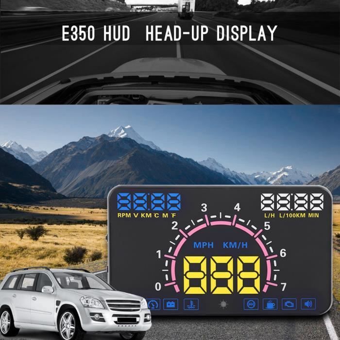 Universel 5.8 Affichage tête haute pour voiture avec interface OBD2 et EUOBD Avertissement concernant la vitesse -MLP