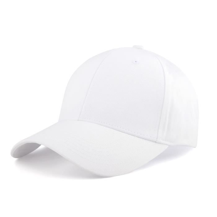 Casquette Baseball,Trucker Cap Snapback Hat for Sport Hip Pop Golf - Casquette Homme Femme,blanc