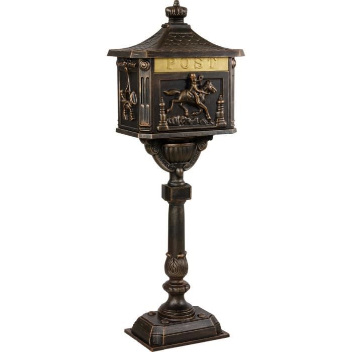 Boite aux lettres design antique, bronze, 41 x 111 x 28 cm
