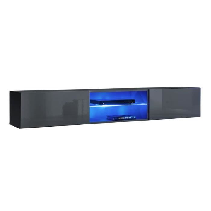 Meuble Tv Led Design -switch Iii- 180cm Gris - Paris Prix