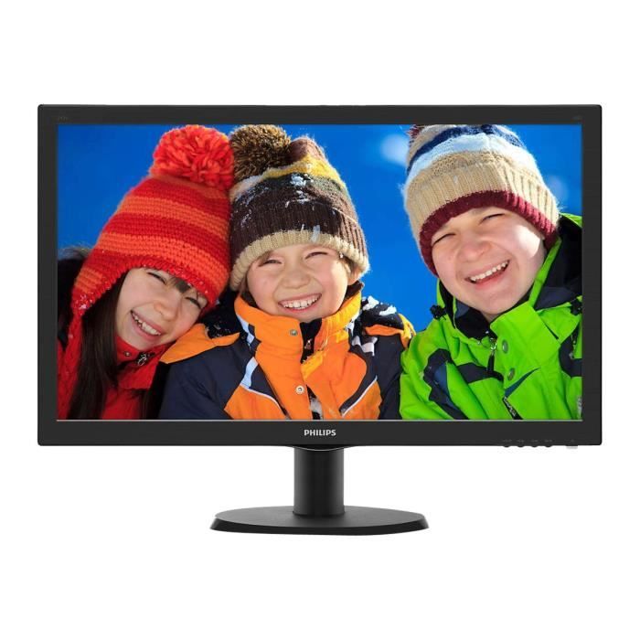 Philips V-line 243V5QHABA Écran LED 23.6- 1920 x 1080 Full HD (1080p) MVA 250 cd-m² 3000:1 8 ms HDMI, DVI-D, VGA haut-parleurs…