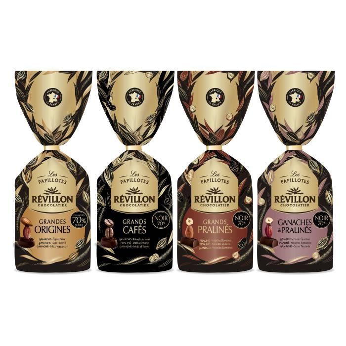 Révillon Chocolatier - Lot de 4 sachets de papillotes Fins Gourmets