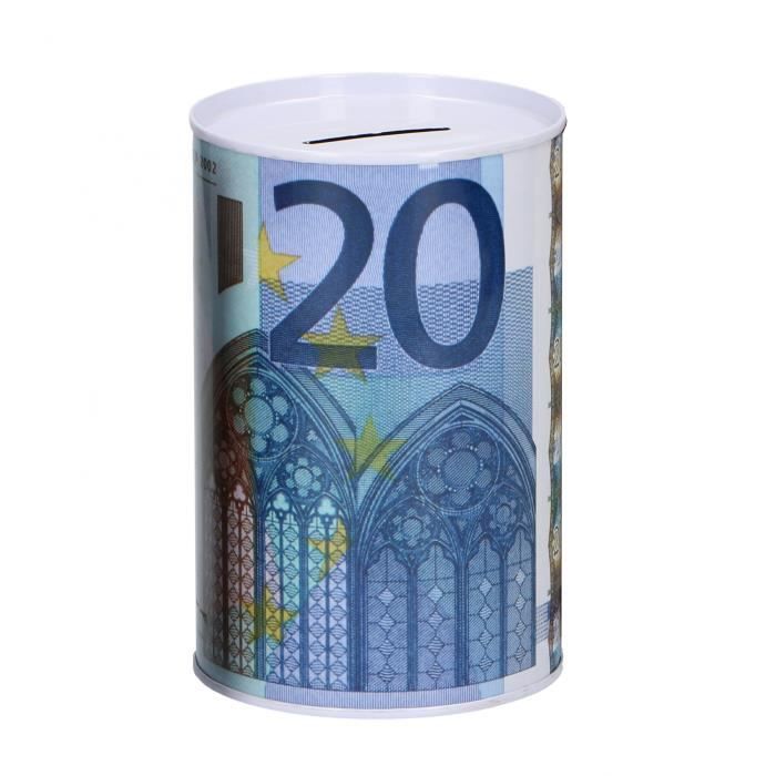 TOM tirelire 20 euros 12,5 x 8 cm blanc/bleu