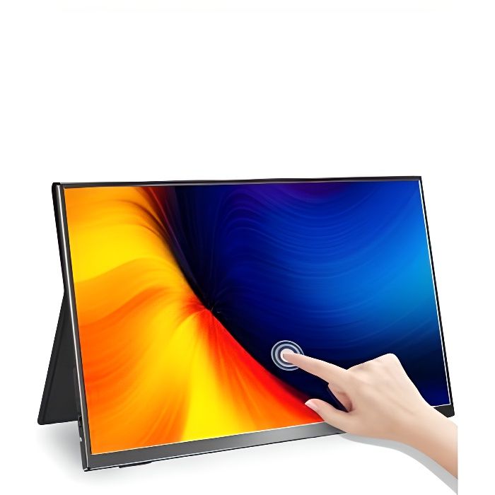 Moniteur Tactile Portable Ecran Tactile 15.6'' 1080P Deuxième Affichage 60HZ Ecran Externe Pour Ordinateur Portable 1.5lbs Léger et