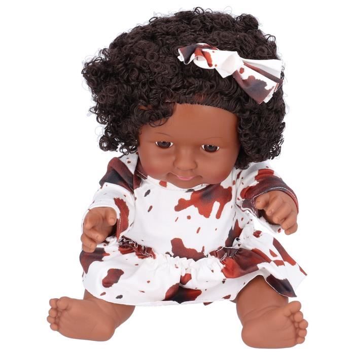 VGEBY Poupée bébé fille noire 12in noir bébé fille poupée afro cheveux réaliste fille africaine poupée cadeau de noël pour