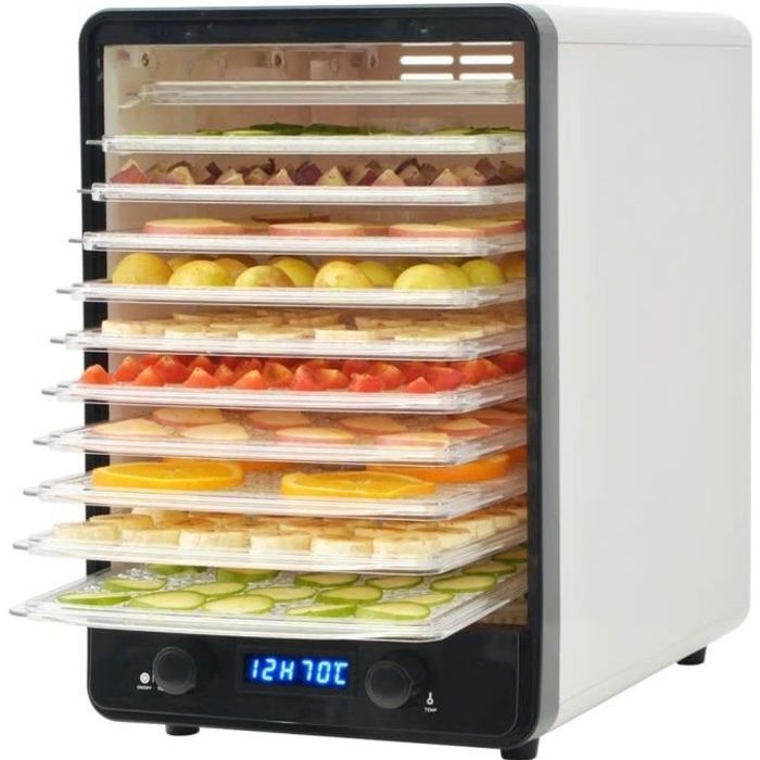 vidaXL Déshydrateur alimentaire avec 10 plateaux 550 W Blanc
