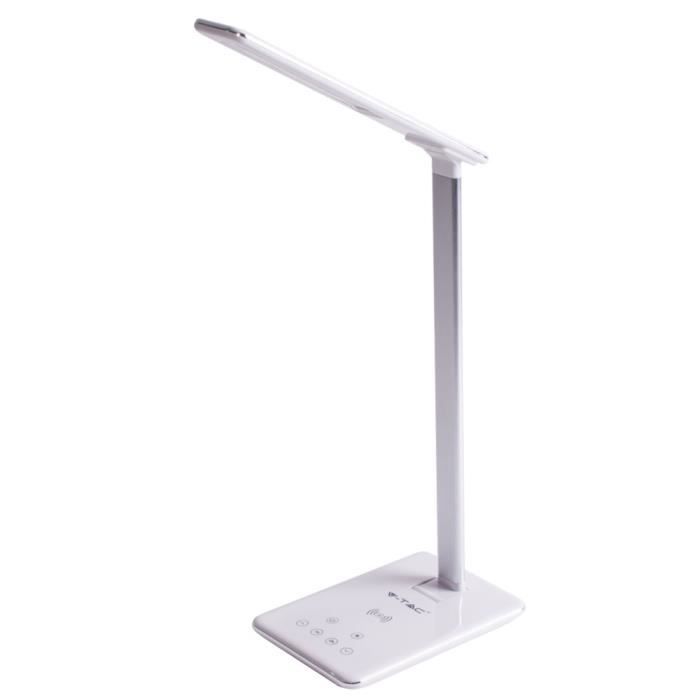Lampe de table LED, variateur tactile, recharge sans fil, h 37 cm, vt-7405