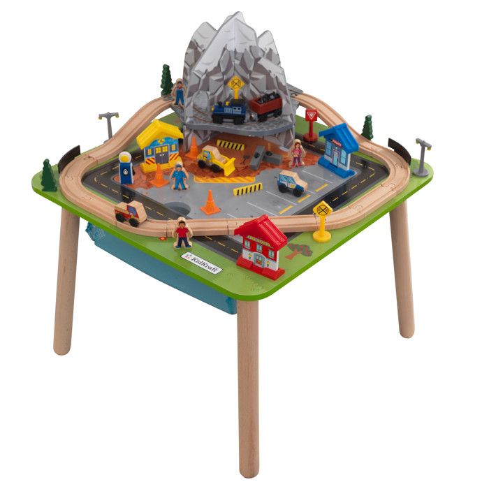 KidKraft - Ensemble table de jeu et train en bois Montagne rocheuse