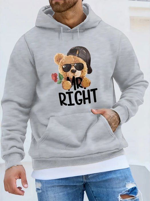 Sweat à Capuche Pour Homme Avec Impression Italienne – Coupe Ample Et Confortable Pour Un Style Décontracté