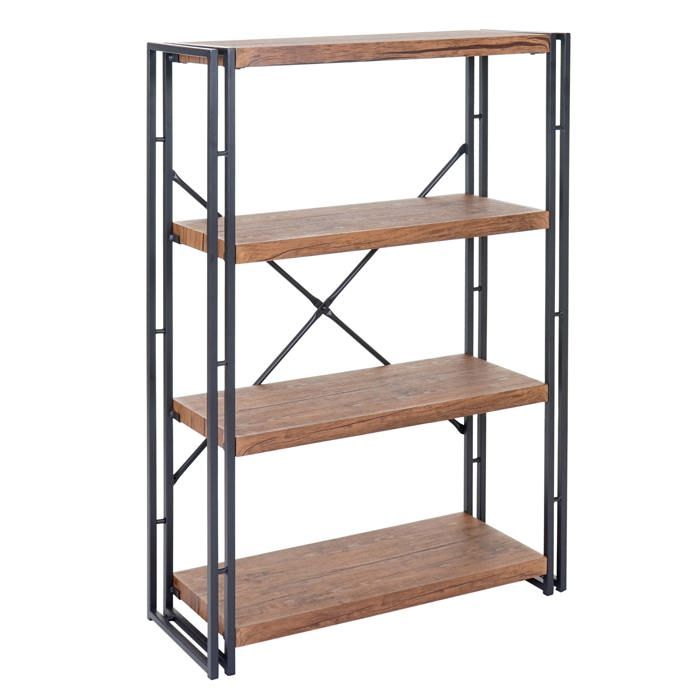 Bibliotheque etagere de rangement 121x80cm 4 niveaux aspect chêne sauvage 04_0001323 Bibliotheque etagere de rangement 121x80cm 4 niveaux aspect chêne sauvage 04_0001323