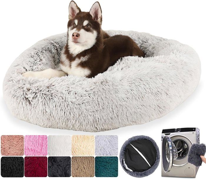 Panier Chien/Chat Dehoussable Lavable - Taille S à XXL - Coussin Doux Antidérapant - Confort Et Anti-Stress Pour Animal