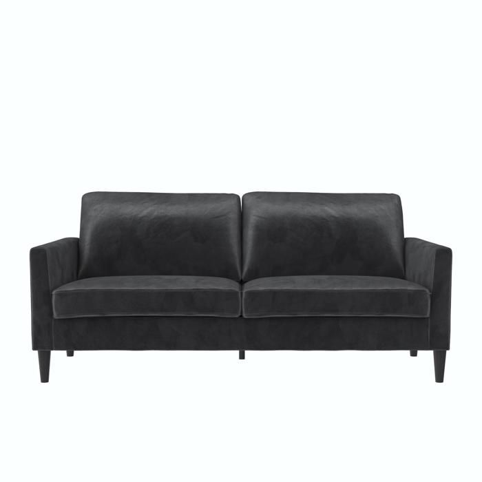 Winston Canapé 3 places en velours gris foncé