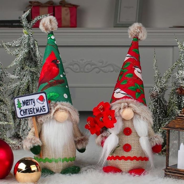 2 pcs Poupee de Noel GNOME de Noel Elfe De Noel Faits a La Main de Pere Noel Peluche Elfe Christmas Decoration Cdiscount Maison
