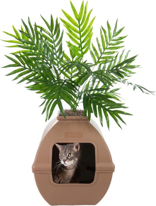 Comparer les prix de The Courtyard Litière Cachée, Plantes Artificielles Et Pot De Fleurs Carré Fermé Pour Chat, Ventilé Et Filtre D'Odeurs, Facile À N