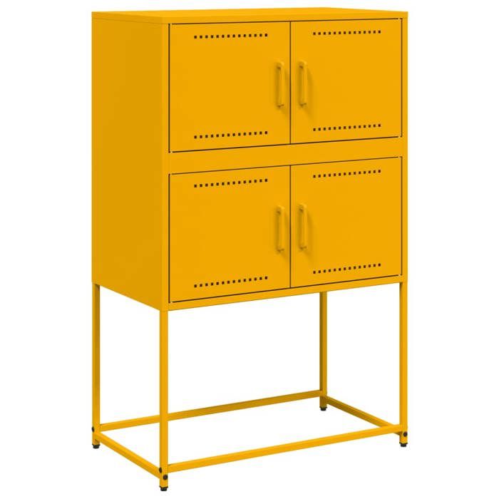 Enfilade/Bahut/Vitrine - Rustique - Buffet jaune moutarde 685 x 385 x 107 cm acier @722388