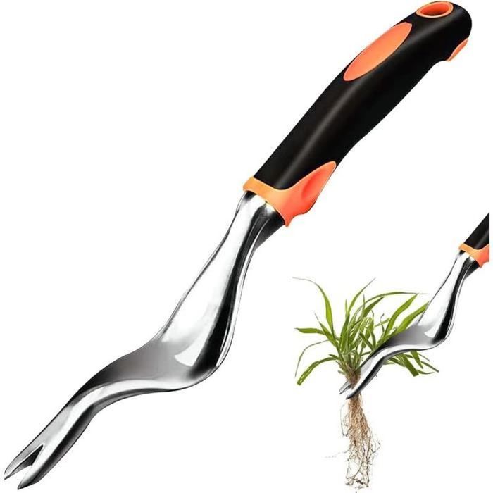 Outil Jardin Désherbage Racines Désherbeur Manuel En Acier Inoxydable - Pour Jardin, Potager, Enlever Mauvaises Herbes, Aérer La Terre, Manche Bois Outil Multifonction Jardin 34cm